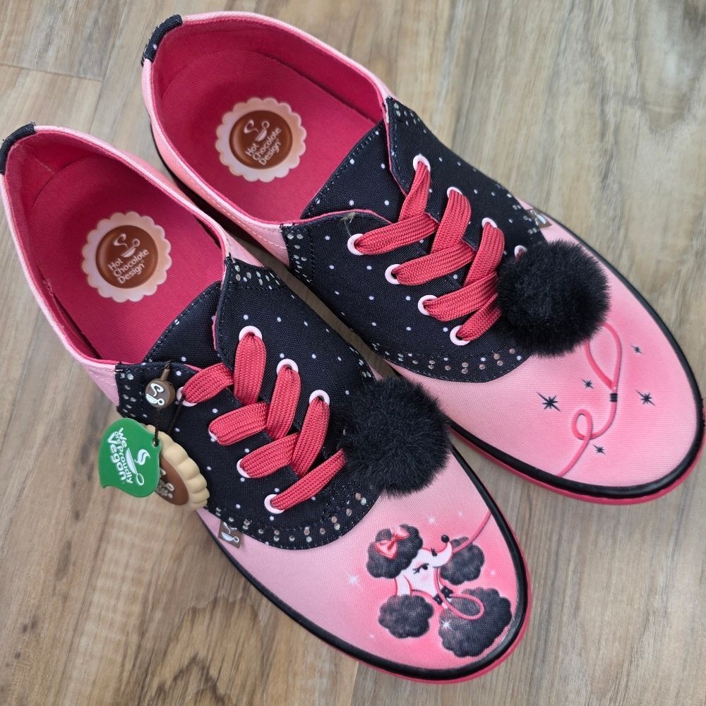 🩵NIB Hot Chocolate Canvas Poodle Perfect Unisex Sneakers Size 8 - Picture 5 of 14